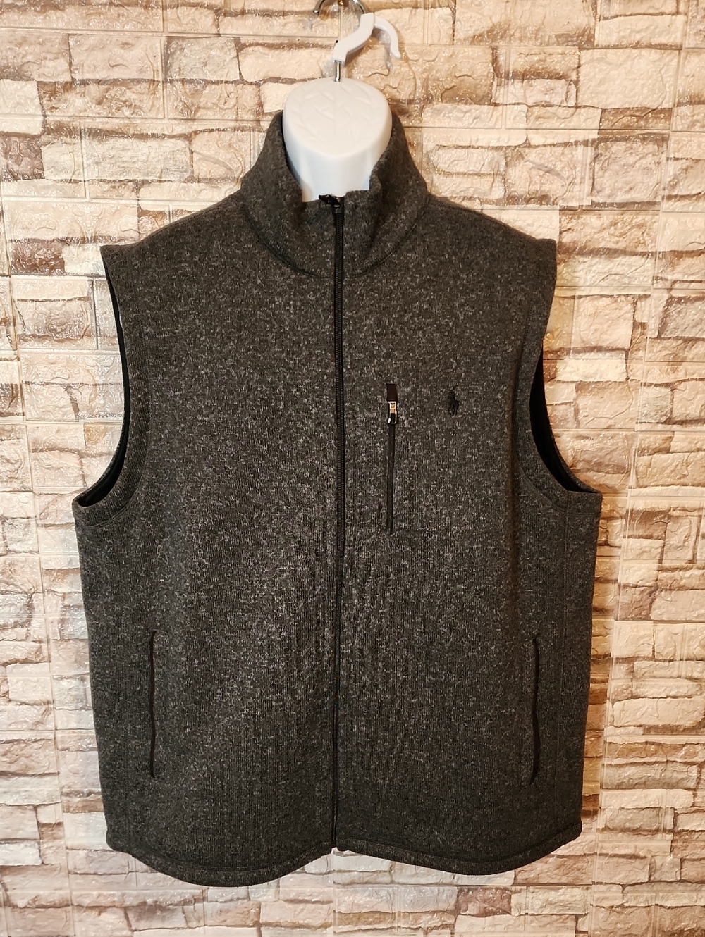 Polo Ralph Lauren Gray & Black Full Zip Vest